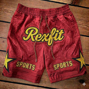 กางเกงบาสเก็ตบอลตาข่ายผู้ชายแบบสั่งทำพิเศษ REXFIT SPORTS ปักโลโก้สไตล์วินเทจ กางเกงกีฬาสำหรับผู้ชาย - Product Image 1