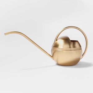 Vintage Gold Embssed Iron Watering Can Long Spout Powder Coated Durable <b>Gardening</b> Outdoor Indoor Use - Product Image 3