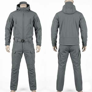 Ensemble uniforme tactique pour hommes en tissu Ripstop polyester-coton 245 GSM, kaki, avec coudes et genoux renforcés, broderie personnalisée - Product Image 4