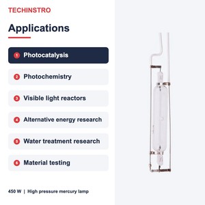 Lampe à mercure haute pression 450W pour laboratoire, source de lumière visible pour équipement de test de réacteurs photochimiques et photocatalyse - Product Image 6