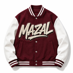 Blouson universitaire personnalisé en polyester satiné avec broderie en relief pour les détaillants de vêtements, production en gros, streetwear, livraisons en vrac - Product Image 6