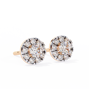 Aries Jewel Fashion Designer Round Lab Grown Diamond 14K Gold IGI Certified <b>Earring</b> <b>Tops</b> for Gift Party & Anniversary - Product Image 4