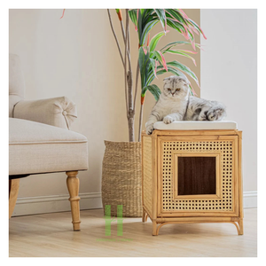Casa de mimbre de alta gama para gatos, casa de mimbre de alta calidad para mascotas, casa de mimbre para perros pequeños hecha a mano en Vietnam, embalaje de logotipo personalizado - Product Image 4