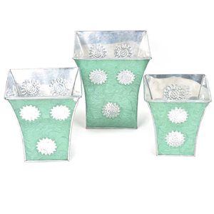 Pot de fleurs en métal galvanisé de haute qualité, exportateur en gros d'Inde, nouveau design, jardinière en métal faite à la main - Product Image 5