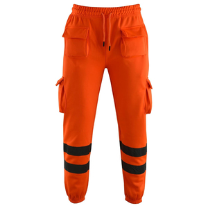 Pantalones Jogger Cargo Reflectantes de Alta Visibilidad para Hombre, Pantalones de Trabajo de Seguridad, Multibolsillos, Cintura Elástica, OEM - Product Image 4