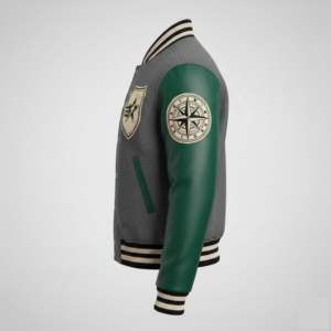 Chaqueta Varsity Premium para Deportes, Cuerpo de Lana, Mangas de Cuero Genuino, Logotipo Personalizado, Parches Bordados, Fabricación OEM - Product Image 3