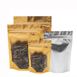 Custom Stand Up Pouch With Zip Lock Transparent <b>Window</b> Food Packaging Bag Aluminum <b>Foil</b> Packaging Pouch For Snacks Coffee - Product Image 1