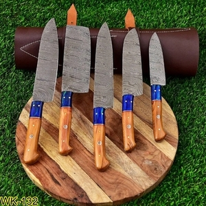 Handmade Carbon Steel Chef <b>Knife</b> <b>Set</b> 5 Pieces Razor <b>Sharp</b> High Carbon Forged Sustainable Multifunction Customizable Wholesale - Product Image 4