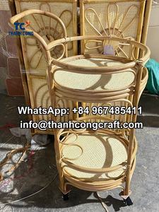 Best Price <b>RATTAN</b> <b>BAR</b> TROLLEY Easily Moving Luxury High-End Quality <b>RATTAN</b> DRINKS <b>BAR</b> CART Natural <b>BAR</b> CART Direct Supply - Product Image 6