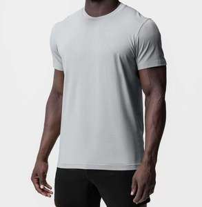 Camiseta de Manga Corta para Hombre, Color Verde Oliva, Corte Regular, Cuello Redondo, Informal, Color Sólido, Algodón Jersey, Transpirable, Ropa Deportiva - Product Image 3
