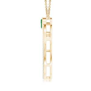 14k Pure <b>Gold</b> Mom & Me Natural Emerald & Diamond Studded Two Stone Infinity <b>Pendant</b> High Quality Designer Fine Jewelry Wholesale - Product Image 2
