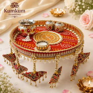 ถาดบูชาแบบใหม่ สไตล์โมเดิร์นคลาสสิก หรูหรา ทำด้วยมือ ประดับด้วยไข่มุกคุณภาพพรีเมียม ชุดถาดบูชาอินเดีย สำหรับบูชาพระพุทธเจ้าพระศรีอริยเมตไตรย - Product Image 6