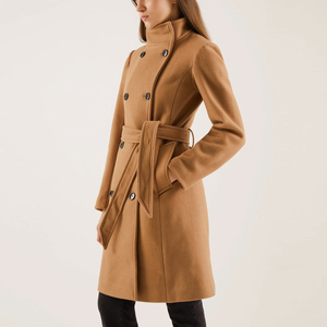 Women's Winter Wool Long <b>Trench</b> <b>Coat</b>-Woven Windproof Reversible Eco-Friendly Breathable Customizable Sizes Colors Wholesale - Product Image 2