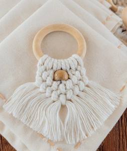 Serviettes et anneaux en macramé en coton - Product Image 1