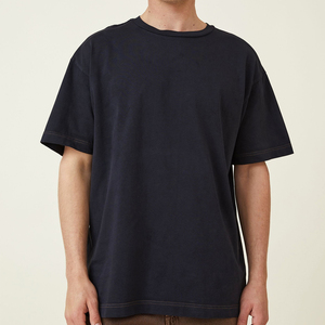 Camiseta de Manga Corta para Hombre, Talla Grande, Color Sólido, Cuello Redondo, Informal, de Algodón Jersey, Transpirable, Diseño Liso - Product Image 2