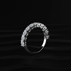 Anillo de Diamantes de Corte Redondo con Engaste en Cesta y Media Eternidad, Joyería Fina, Anillo de Diamantes para Uso Diario de Proveedor Indio - Product Image 2