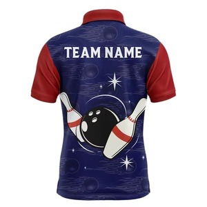 Wholesale Personalized <b>Bowling</b> Polo Shirt for Men Custom 100% Polyester <b>Bowling</b> Team Polo Shirt - Product Image 6