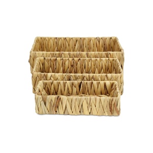 Bathroom counter water hyacinth organizer <b>basket</b> new design natural closet <b>storage</b> <b>baskets</b> - Product Image 1