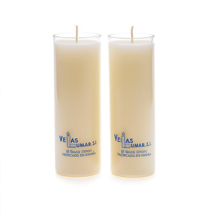 Set of 2 Transparent Velon Media Trentparente Cylinder-<b>Shaped</b> Paraffin Pillar <b>Candles</b> for Home Decoration - Product Image 3