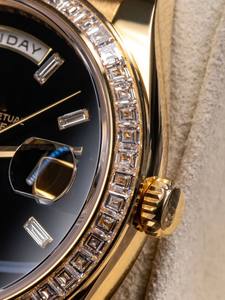 Luxury Men's ETA <b>Automatic</b> Mechanical Watch 18K Gold Plated 40mm Sapphire Crystal for Bracelet Baguette Diamond <b>Wristwatch</b> - Product Image 2