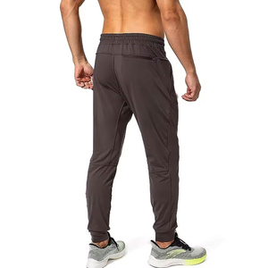 Men's Brown Cotton Sweatpants <b>Elastic</b> <b>Waist</b> Casual Joggers With Pockets Midweight Knitted Fabric Men <b>Trouser</b> men's pants - Product Image 2
