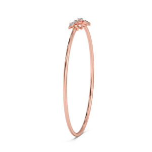 Openwork Dual-Square Motif Diamond <b>Bangle</b> <b>Bracelet</b> - Product Image 3