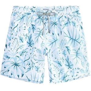 Shorts de bain pour hommes en polyester tissé avec bordure contrastante, imprimé AOP, élastique en nylon, séchage rapide, décontracté, fournisseur du Bangladesh - Product Image 6
