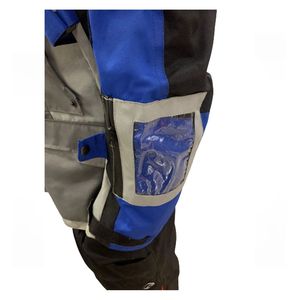 Blouson de moto pour homme à manches longues, color-block, gris et bleu, coupe régulière, coupe-vent, toutes saisons - Product Image 5