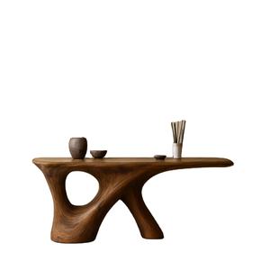 Table console moderne en bois massif naturel fait main, de haute qualité, marque Luxali, modèle pour salon, hôtel, entrée - Product Image 1