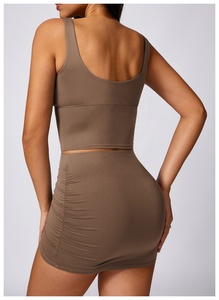 Ensemble de sport pour femmes personnalisé en gros : Soutien-gorge de sport confortable et leggings de fitness taille haute - Product Image 4