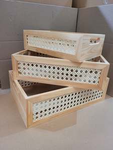 Boîte en bois de pin rustique sur mesure, avec poignée en corde marine, boîte cadeau style farmhouse, décoration. - Product Image 6