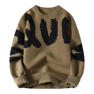 เสื้อขายดี ปักโลโก้ได้ แฟชั่นเสื้อแขนยาวถักไหมพรม เสื้อสเวตเตอร์ผ้าฝ้าย เสื้อกันหนาวผู้ชาย เสื้อถักไหมพรมสำหรับผู้ชาย - Product Image 2