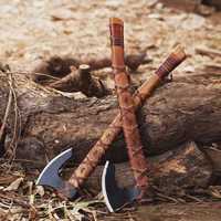 Hache Viking artisanale de haute qualité, forgée à la main, en acier à haute teneur en carbone, 7 pouces, hache industrielle pour fendre le bois, pour le camping en plein air et le bricolage