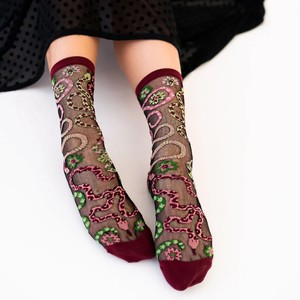 Splendid Apparel <b>Women</b> <b>Ankle</b> <b>Socks</b> Floral Jacquard Knitted Spandex Polyester Breathable Thin Spring Style Daily Wear CLASS 2 - Product Image 1