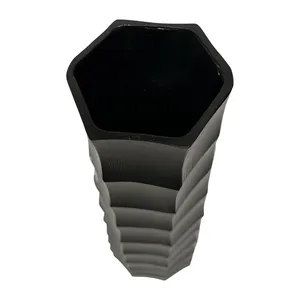 Modern Black Metal Floor <b>Vase</b> Handmade Geometric Design for Living Room <b>Decor</b> - Product Image 5