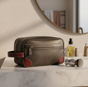 Custom Made Premium Leather <b>Toiletry</b> <b>Bag</b> <b>Men</b> Travel <b>Bag</b> Shaving Kit <b>Bag</b> & <b>Toiletry</b> Organizer Full Grain Leather Black Color - Product Image 2