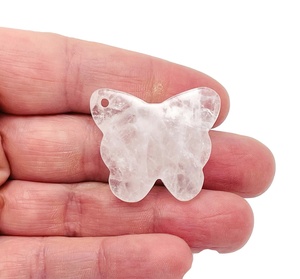 Natural Clear Quartz <b>Butterfly</b> Pendant Polished Crystal Gemstone <b>Butterfly</b> <b>Charm</b> for Jewelry Making Wholesale - Product Image 1