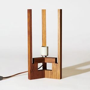 Lámpara de Mesa Tradicional de Madera con Pantalla de Papel Nogal, Alimentación CA, Base para Bombilla E27/E26, Cable, LED Blanco Cálido, Cuidado de la Vista, Alto CRI 80, para Escritorio - Product Image 5