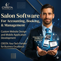 Software para salones de belleza para gestión contable y de recursos de clientes, aplicación web, aplicaciones de escritorio para Android e iOS, diseño de sitios web con WordPress y Shopify