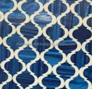 Plateau de service en MDF de taille personnalisée de style vintage, décor exotique en incrustation d'os avec plateau en mosaïque en résine pour usage domestique - Product Image 6