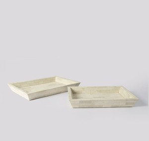 Premium Luxury Bone Inlay <b>Rectangular</b> Catchall Organizer Tray with Intricate Handmade Simple Pattern for Keys, <b>Watches</b>, Jewelry - Product Image 1