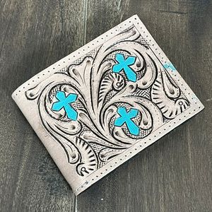 Nueva Cartera de Cuero Genuino Hecha a Mano para Hombre, con Bloqueo RFID, Grabado en Relieve, Billetera Bifold Personalizada para Tarjetas y Efectivo - Product Image 4