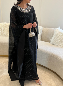 Wholesale Ethnic Wedding Evening Party Wear <b>Kaftan</b> Long Sleeve Floor Length Lightweight Plus Size Polyester Handmade <b>Sequined</b> - Product Image 2