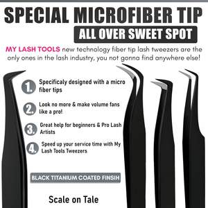 New Arrival Volume Fiber Tip Lash Tweezers Lash Curve Tip Isolation Lash Tweezer Individual Eyelash Extension - Product Image 2