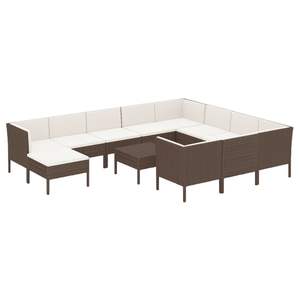 Conjunto de Muebles de Jardín de Ratán Sintético Marrón con Acero con Recubrimiento en Polvo y Poliéster, Muebles de Exterior Duraderos - Product Image 2