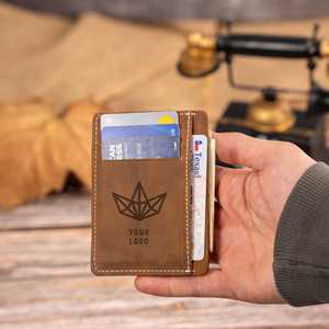 Custom Leather <b>Card</b> <b>Holder</b> Money Clip RFID Blocking Minimalist <b>Credit</b> <b>Card</b> Case Men's Pocket Cardholder LNCR-0038C - Product Image 5