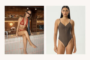 Solid Three-piece Swimsuit 2024 New Sexy Mesh Fashion <b>Bikini</b> Set Split Swimwear <b>Bikinis</b> & Beachwear - Product Image 4