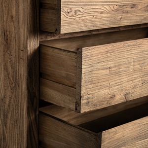 Modern <b>Rustic</b> Wooden Chest of Drawers Solid Teak Storage <b>Cabinet</b> for Luxury Bedroom Interior Furniture - Product Image 5