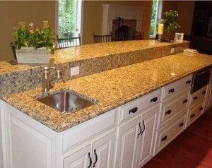 Encimera de Granito Pulido Amarillo Cristalino, Ecológica, con Aspecto de Mármol Beige Marrón, para Cocina, Hotel y Hogar - Product Image 2