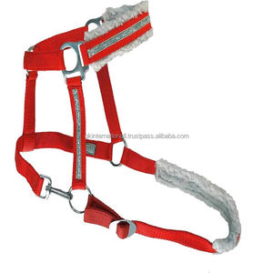 Venta al por mayor de correas de nailon Rojas personalizadas y acolchado de lana, cabestro de nailon ligero en tamaños de mazorca completa - Product Image 1